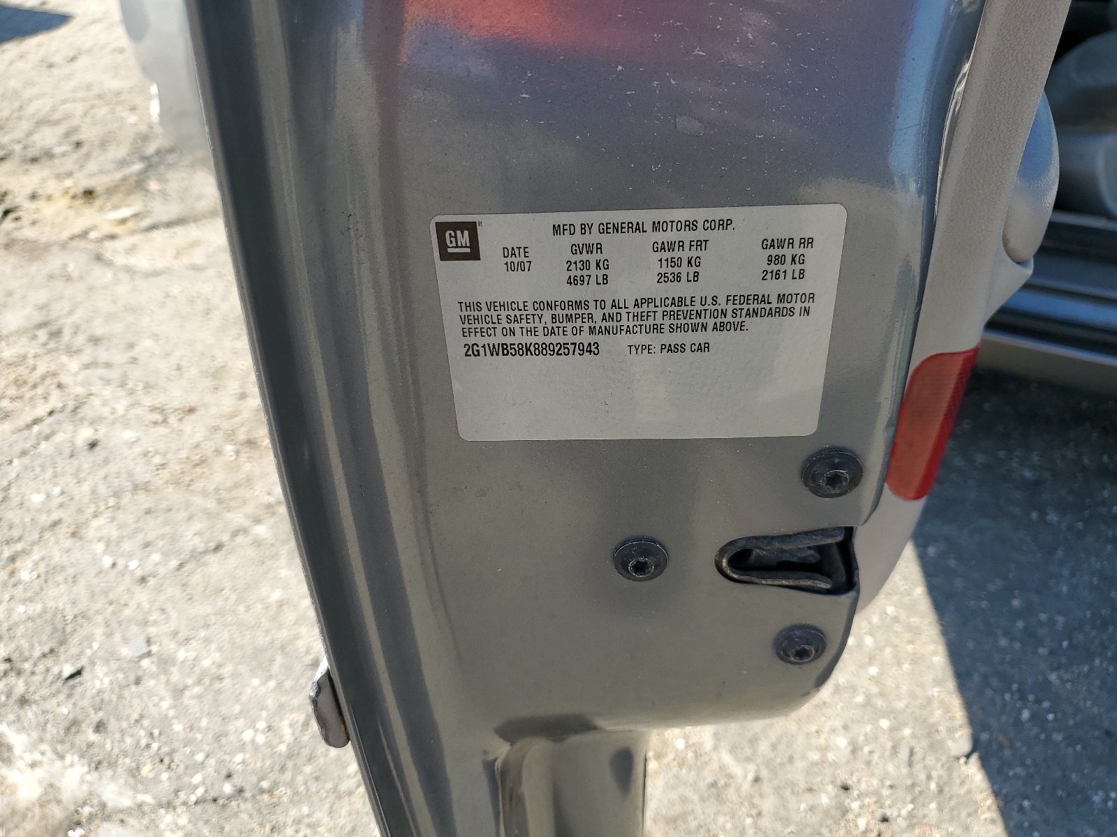 2G1WB58K889257943 2008 Chevrolet Impala Ls