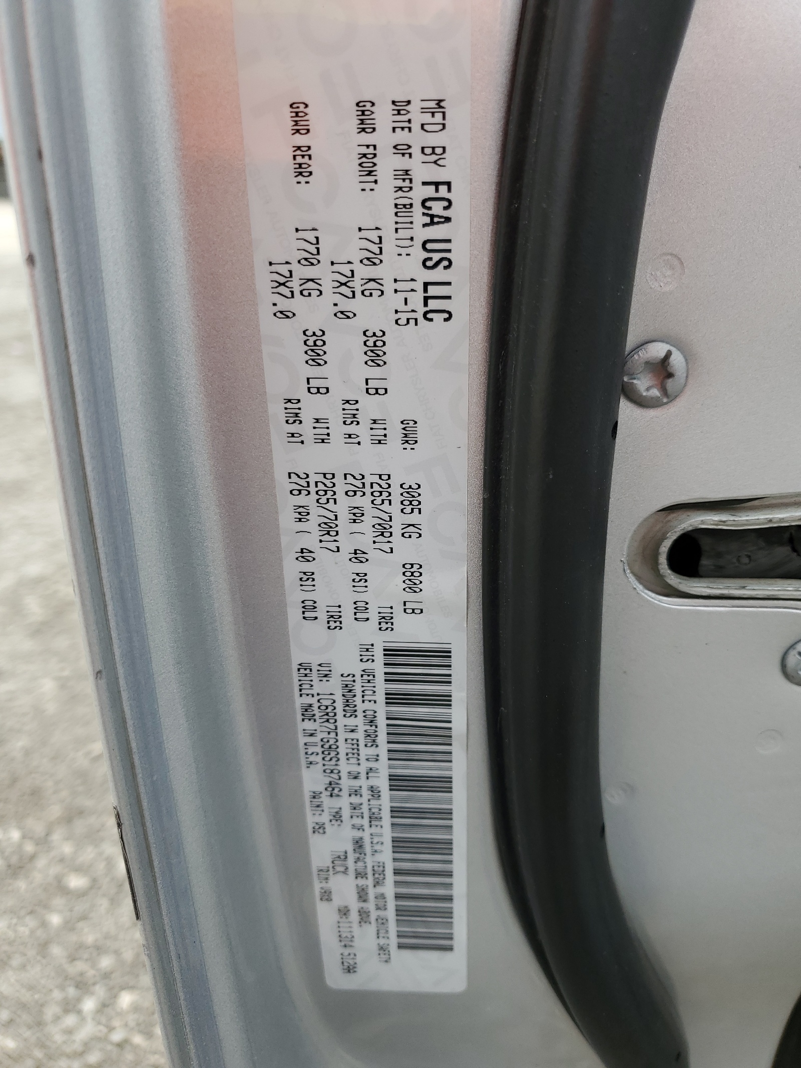 1C6RR7FG9GS187464 2016 Ram 1500 St