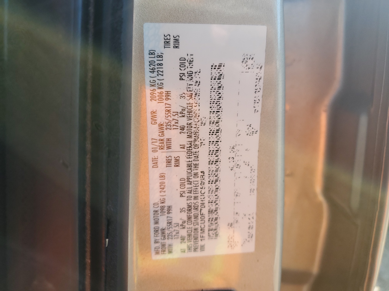 1FMCU0F70HUC59884 2017 Ford Escape S