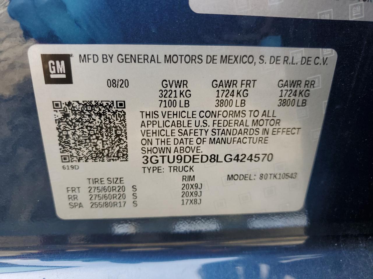 3GTU9DED8LG424570 2020 GMC Sierra K1500 Slt