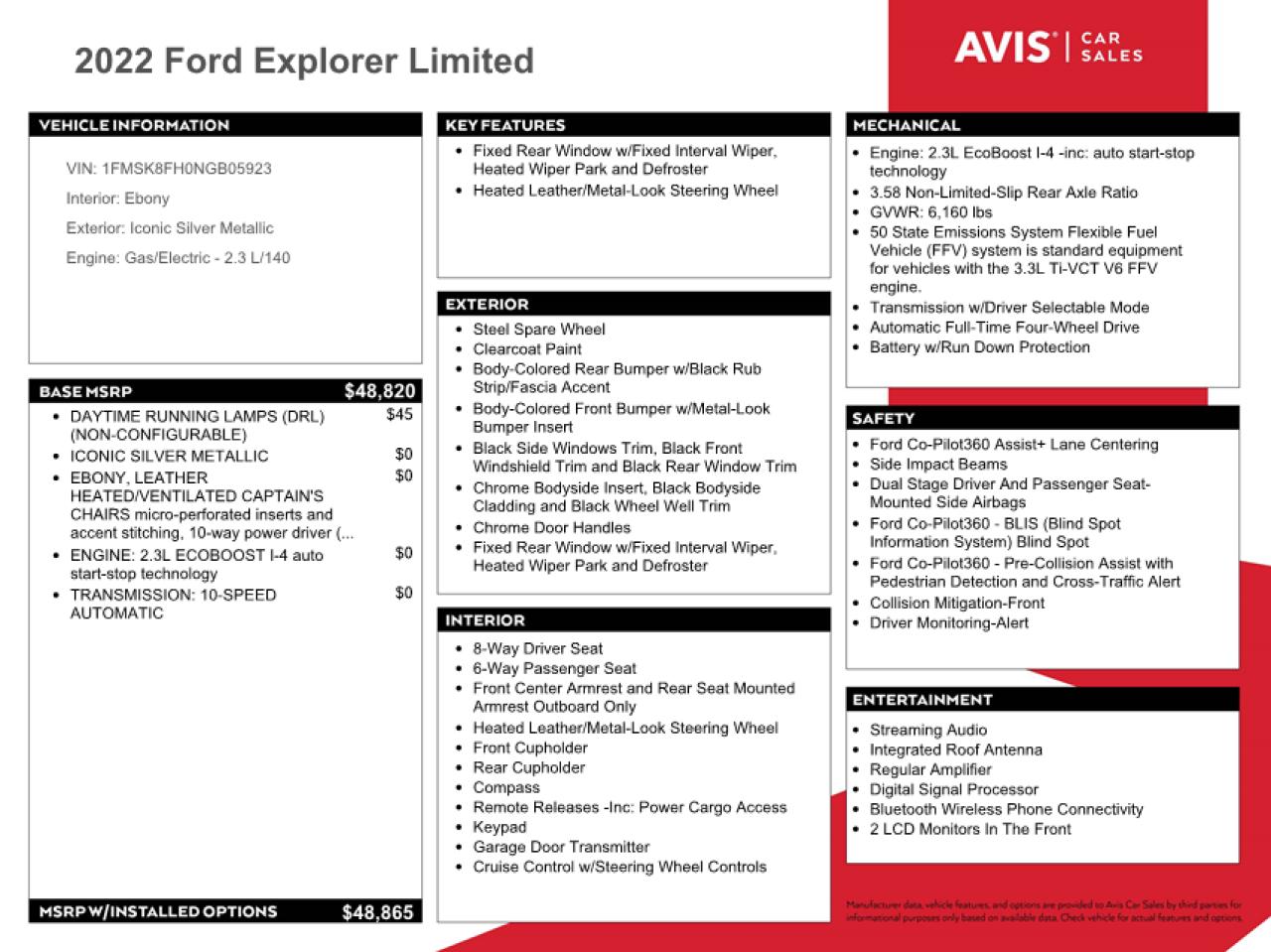 1FMSK8FH0NGB05923 2022 Ford Explorer Limited