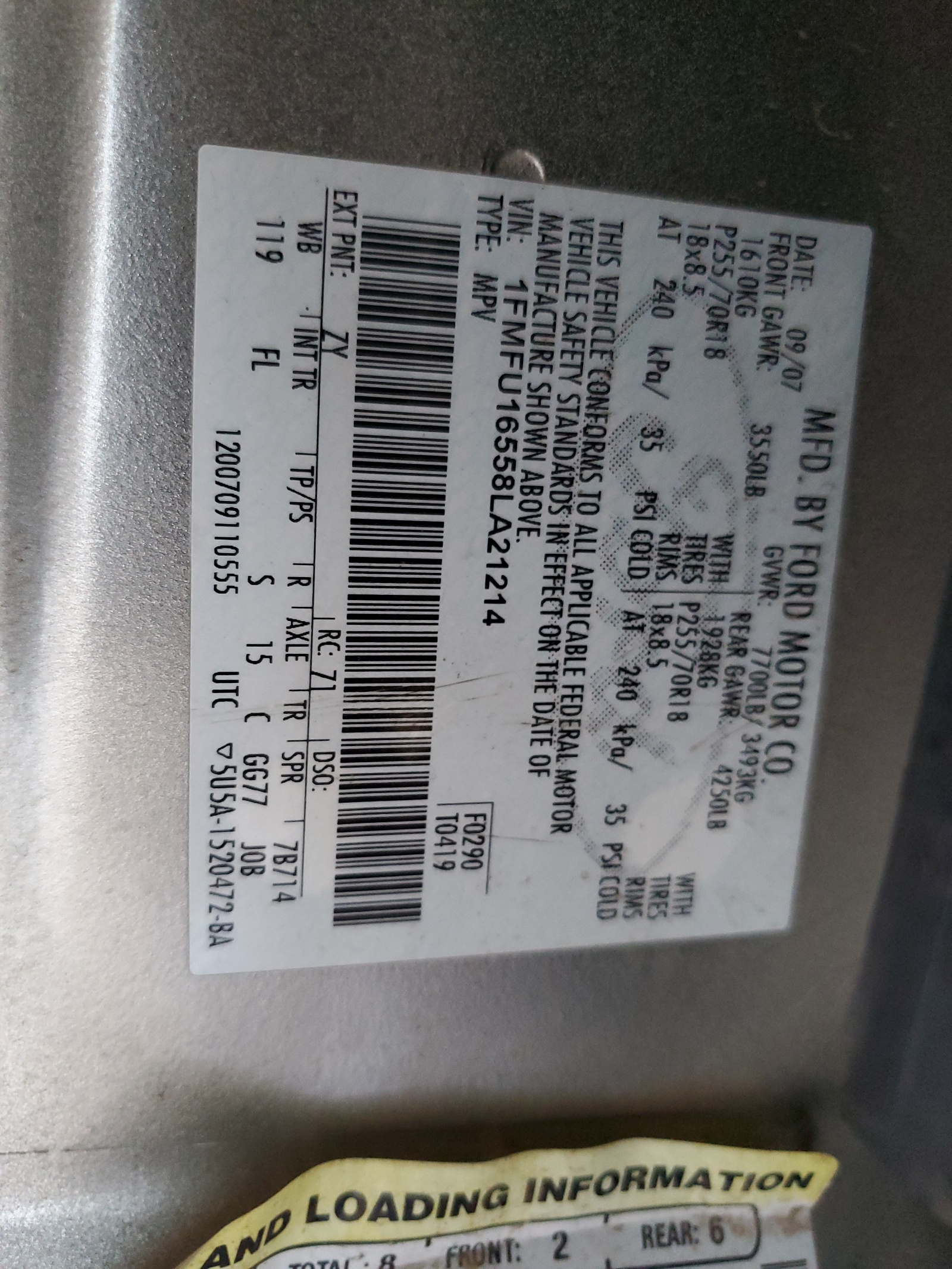 1FMFU16558LA21214 2008 Ford Expedition Xlt