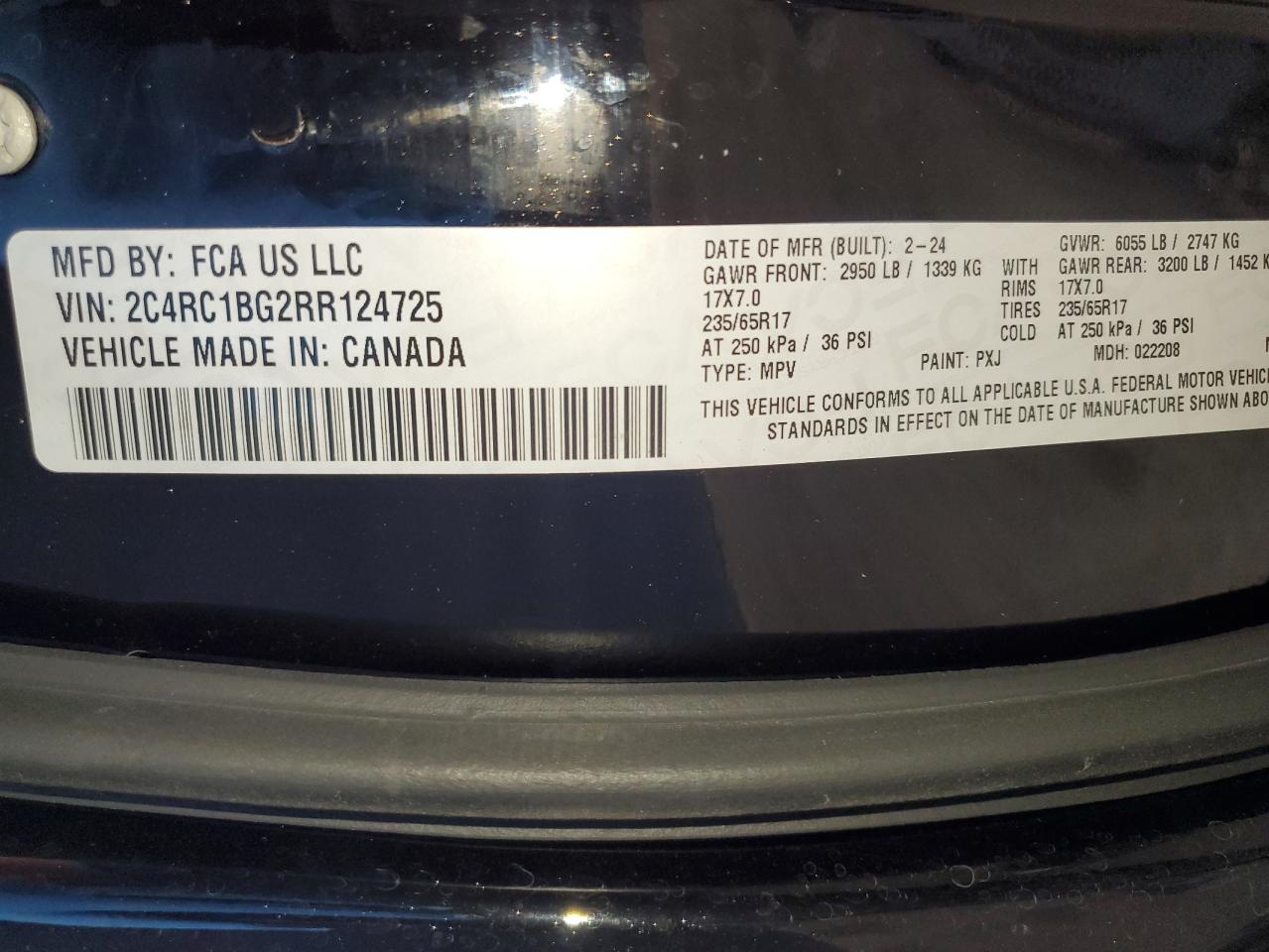 2C4RC1BG2RR124725 2024 Chrysler Pacifica Touring L