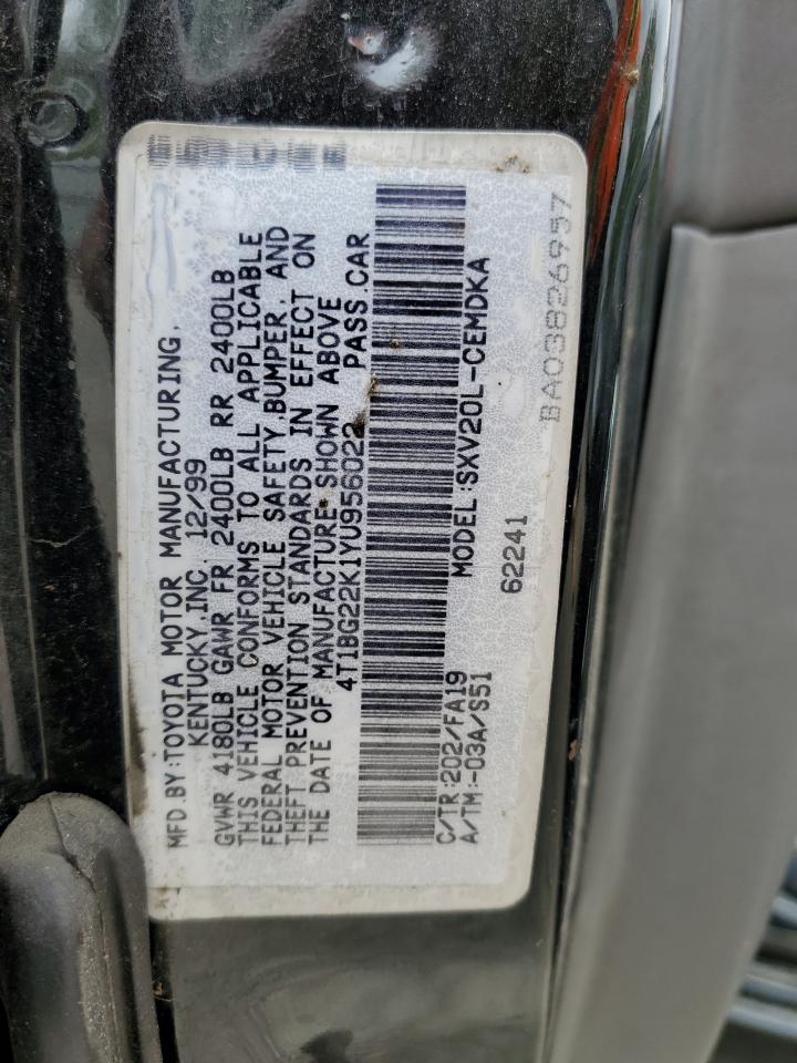 4T1BG22K1YU956022 2000 Toyota Camry Ce