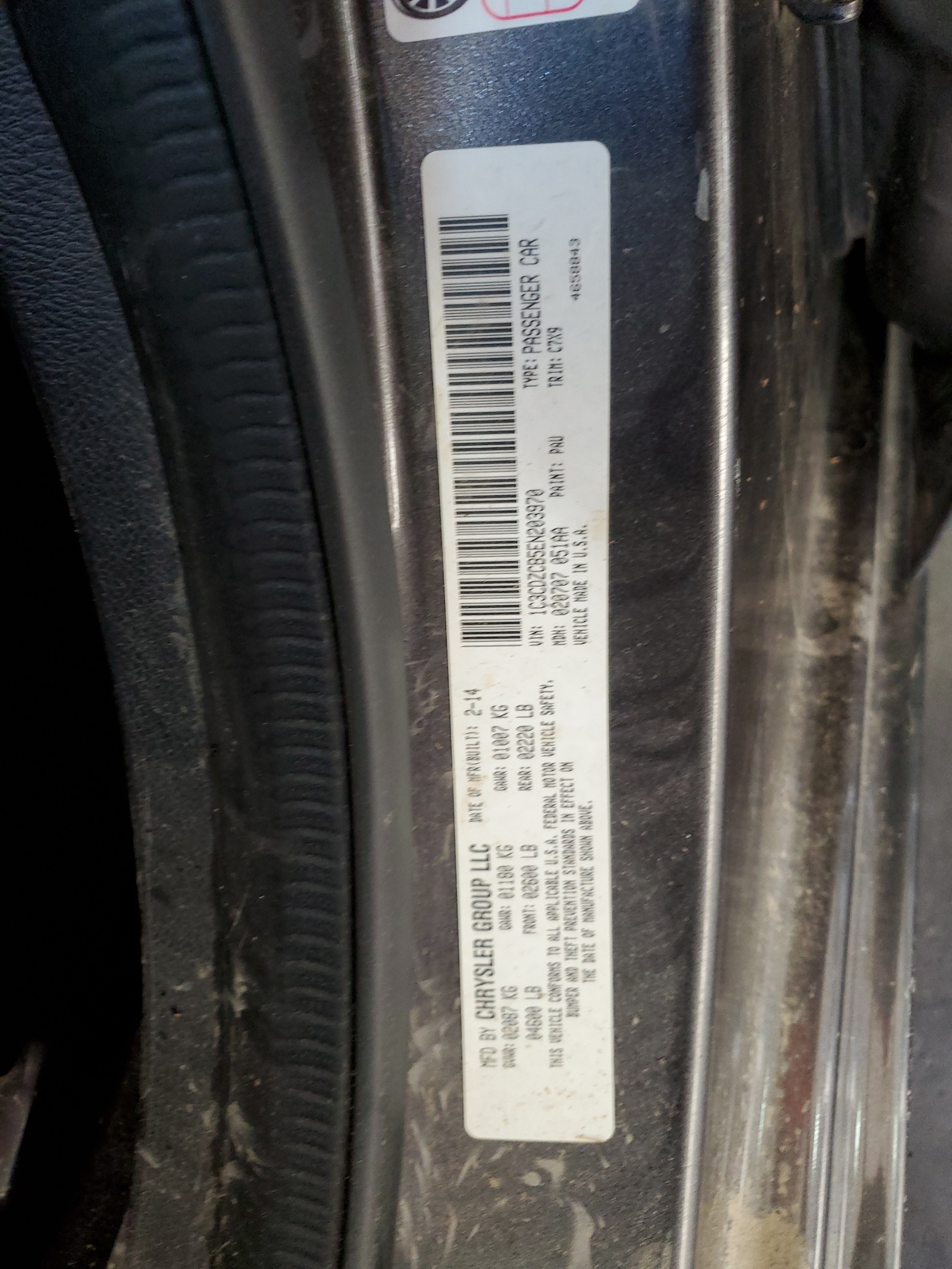 1C3CDZCB5EN203970 2014 Dodge Avenger Sxt