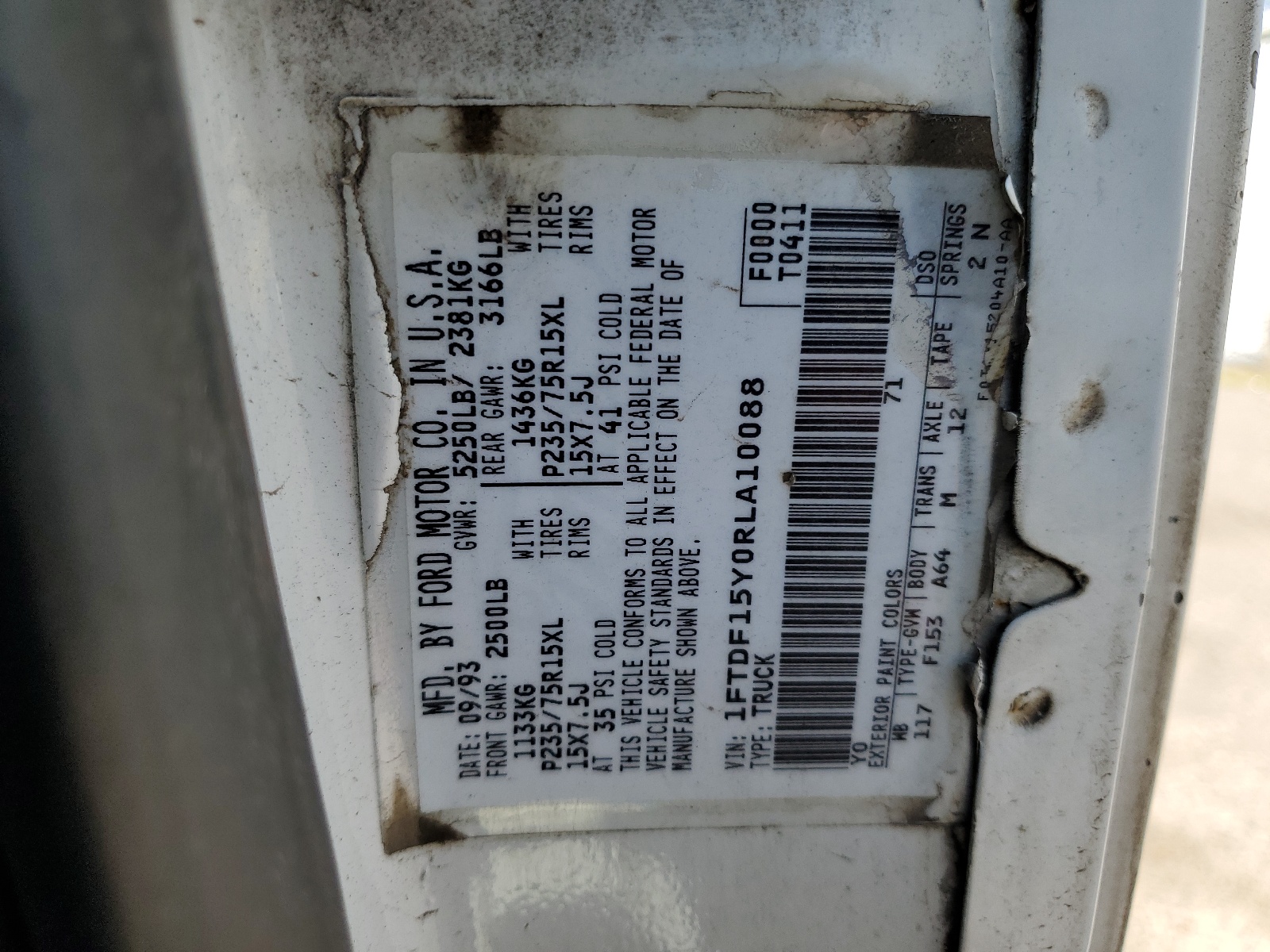 1FTDF15Y0RLA10088 1994 Ford F150