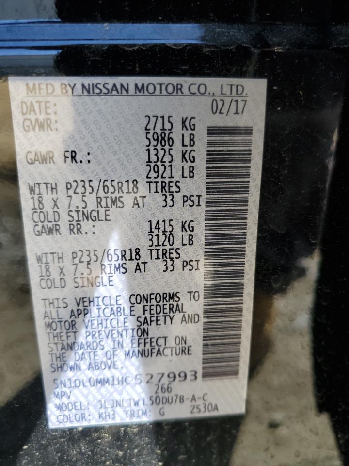 2017 Infiniti Qx60 VIN: 5N1DL0MM1HC527993 Lot: 51789264