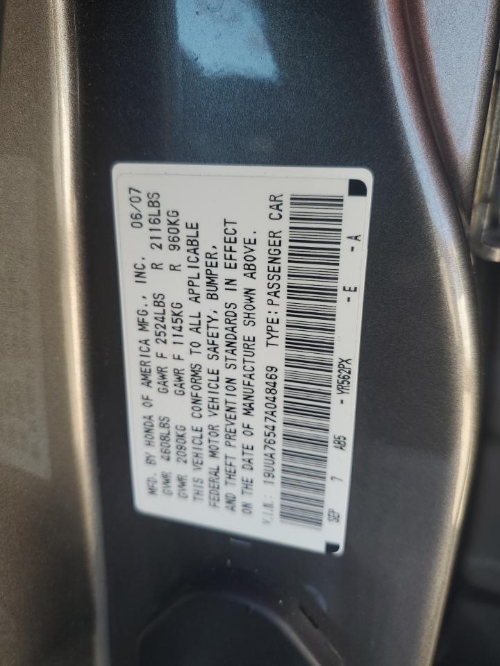 19UUA76547A048469 2007 Acura Tl Type S