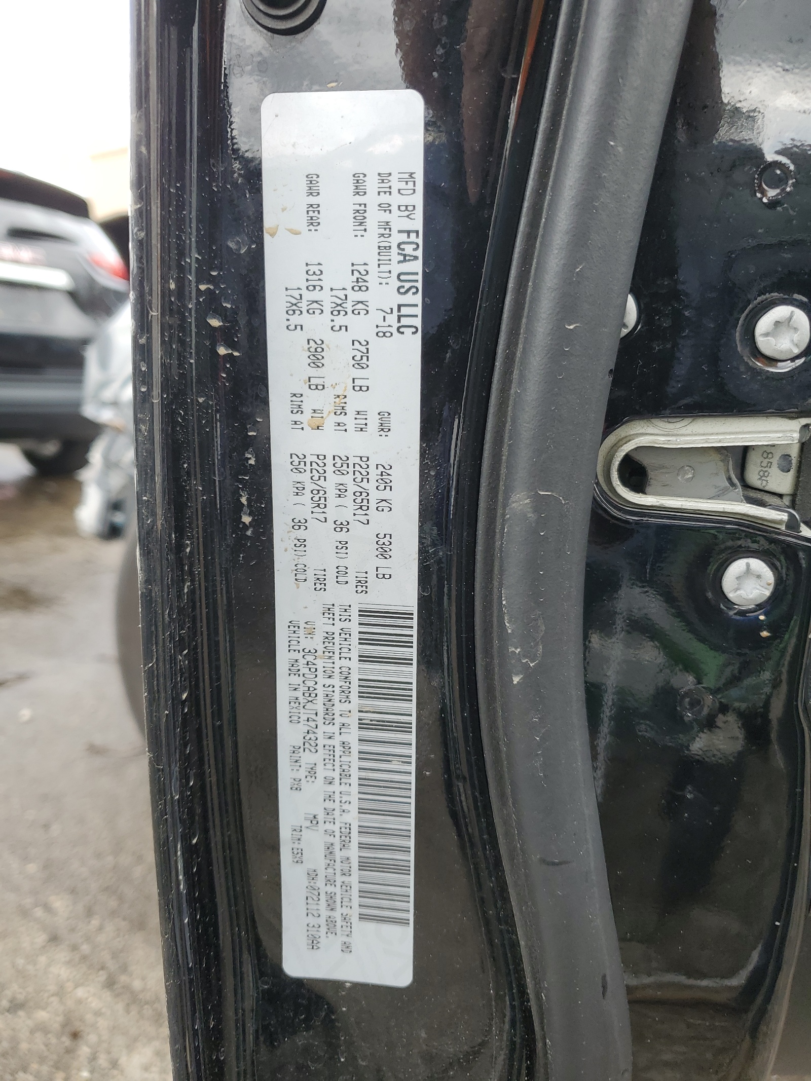 3C4PDCABXJT474322 2018 Dodge Journey Se