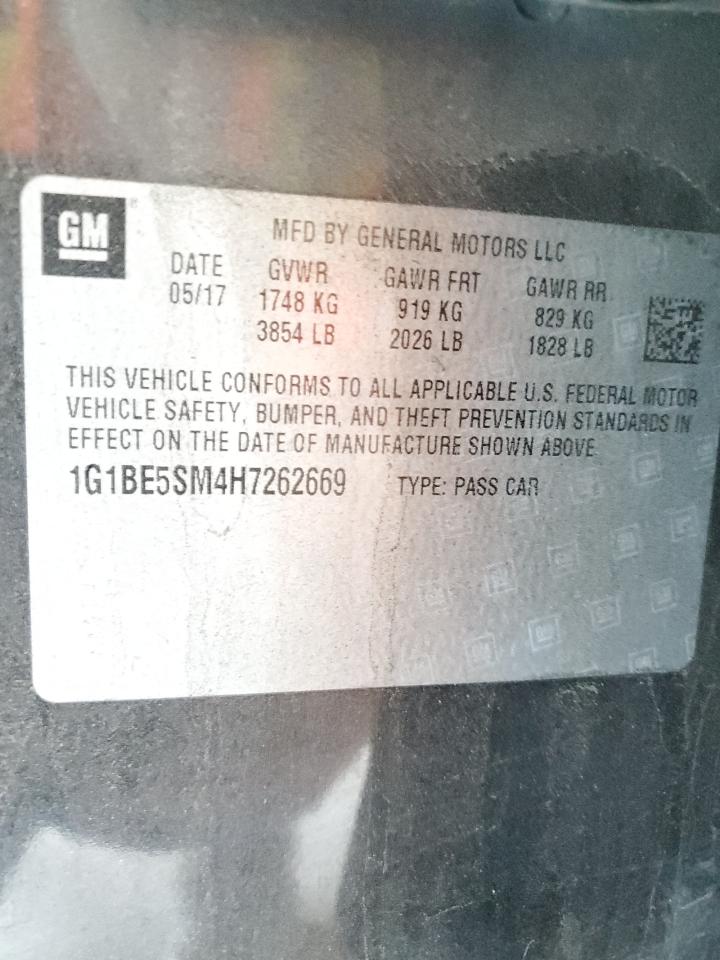 1G1BE5SM4H7262669 CHEVROLET CRUZE 2017