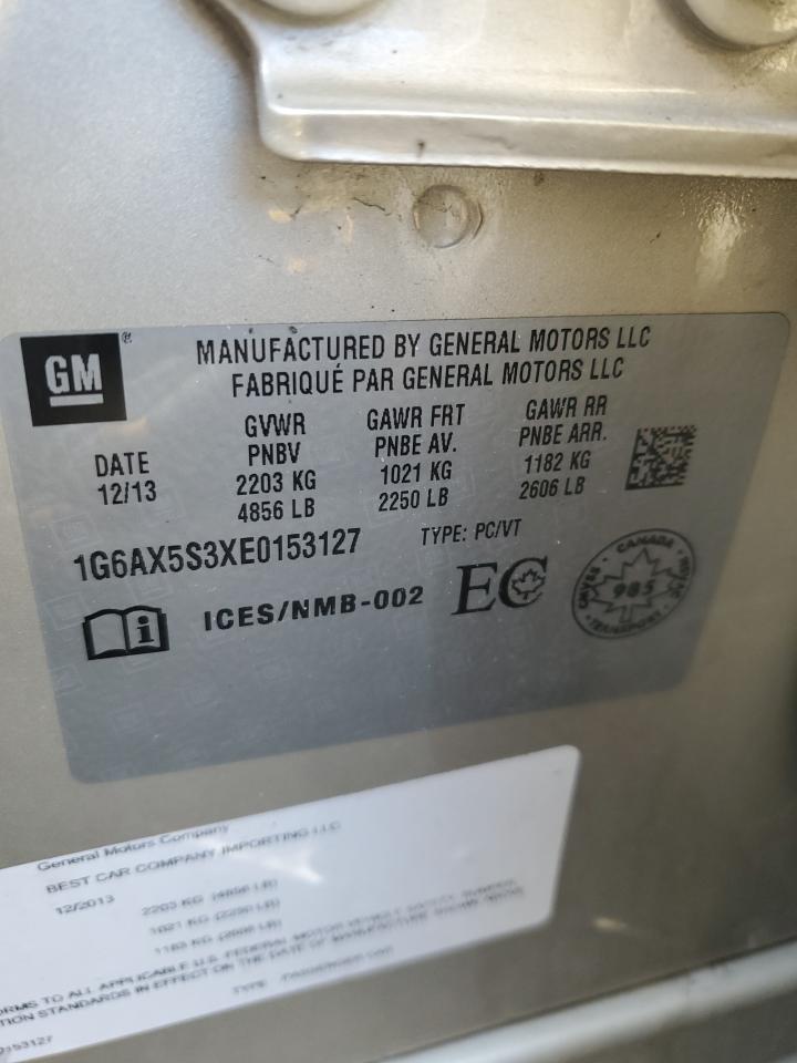 2014 Cadillac Cts Luxury Collection VIN: 1G6AX5S3XE0153127 Lot: 52307544