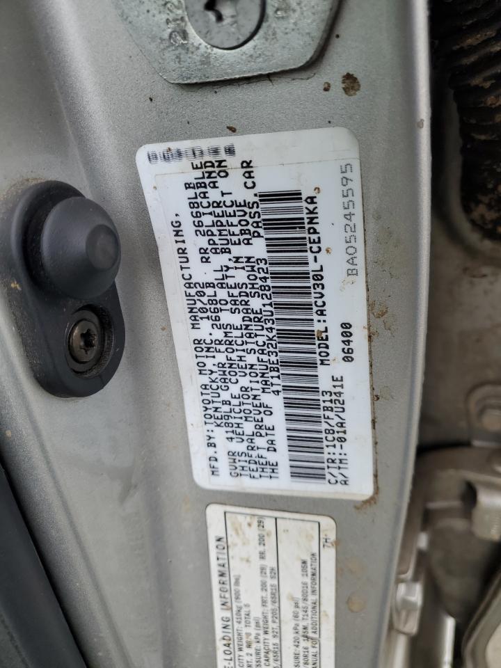 2003 Toyota Camry Le VIN: 4T1BE32K43U128423 Lot: 52654784