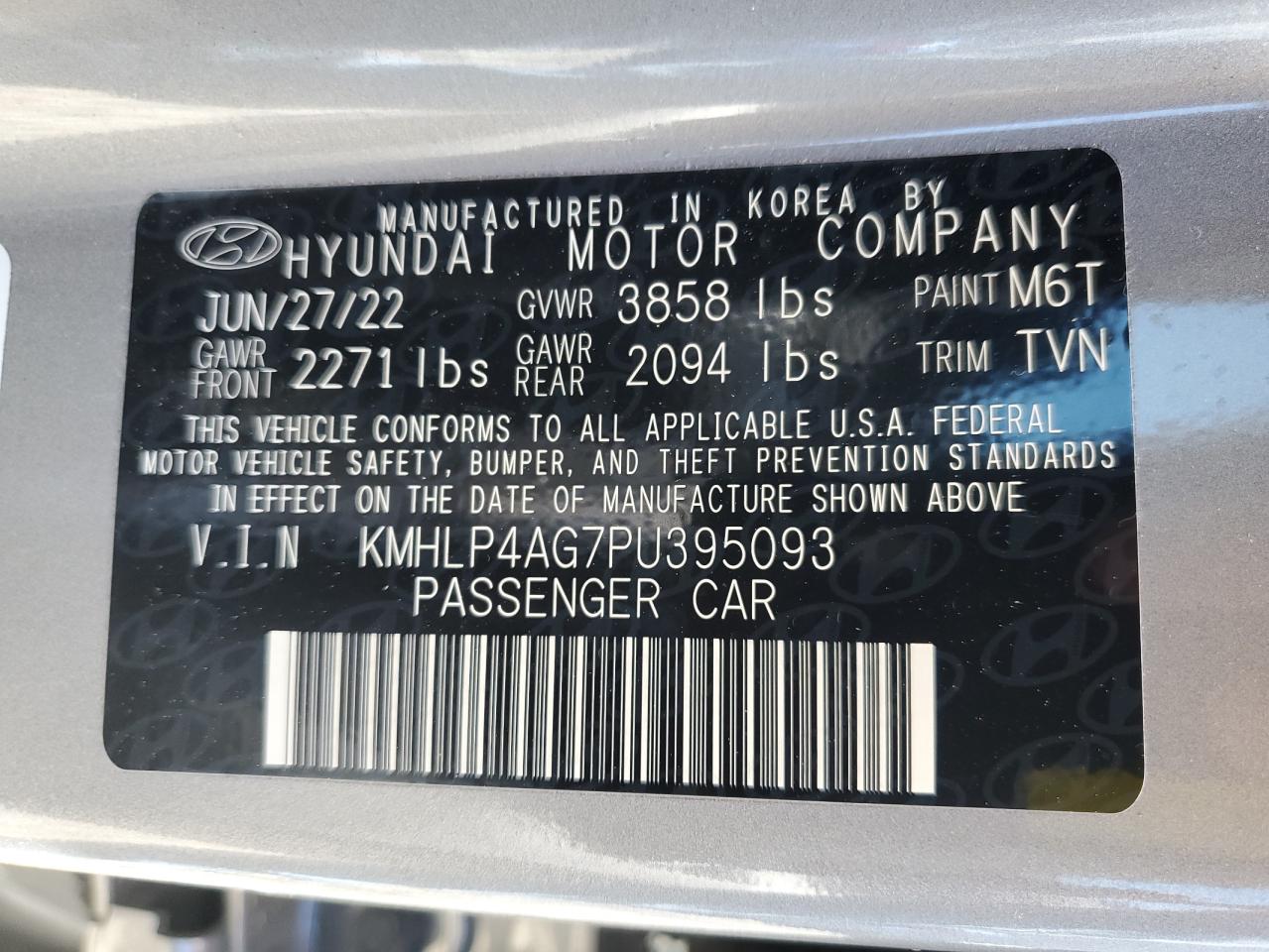 KMHLP4AG7PU395093 2023 Hyundai Elantra Limited