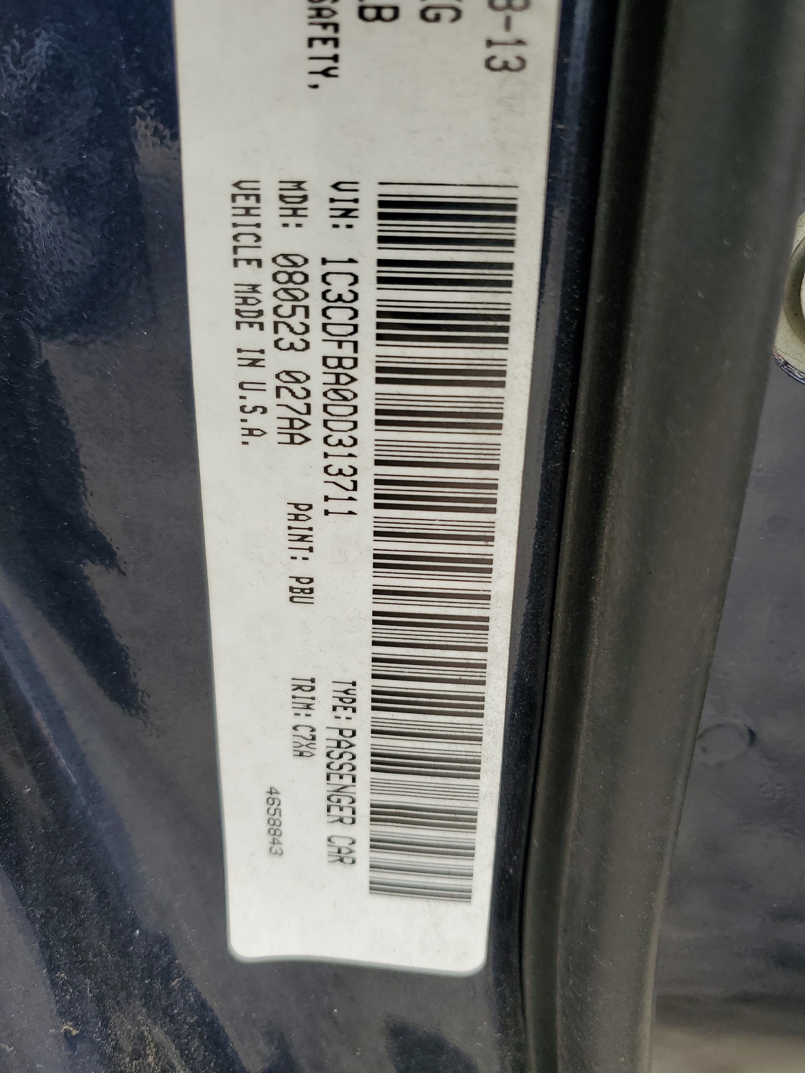 1C3CDFBA0DD313711 2013 Dodge Dart Sxt