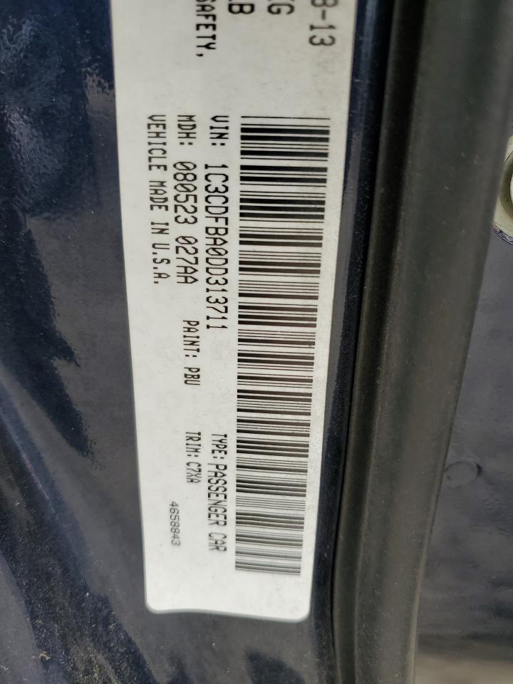 2013 Dodge Dart Sxt VIN: 1C3CDFBA0DD313711 Lot: 53078054