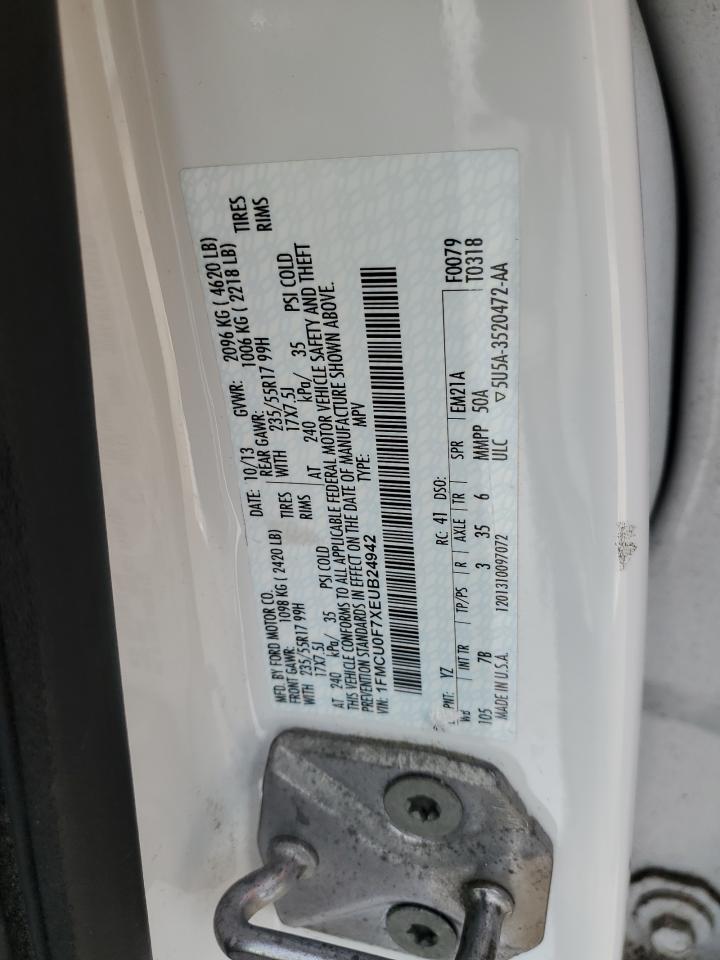 2014 Ford Escape S VIN: 1FMCU0F7XEUB24942 Lot: 51992924