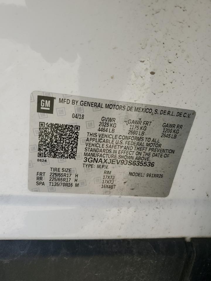 3GNAXJEV9JS635536 2018 Chevrolet Equinox Lt