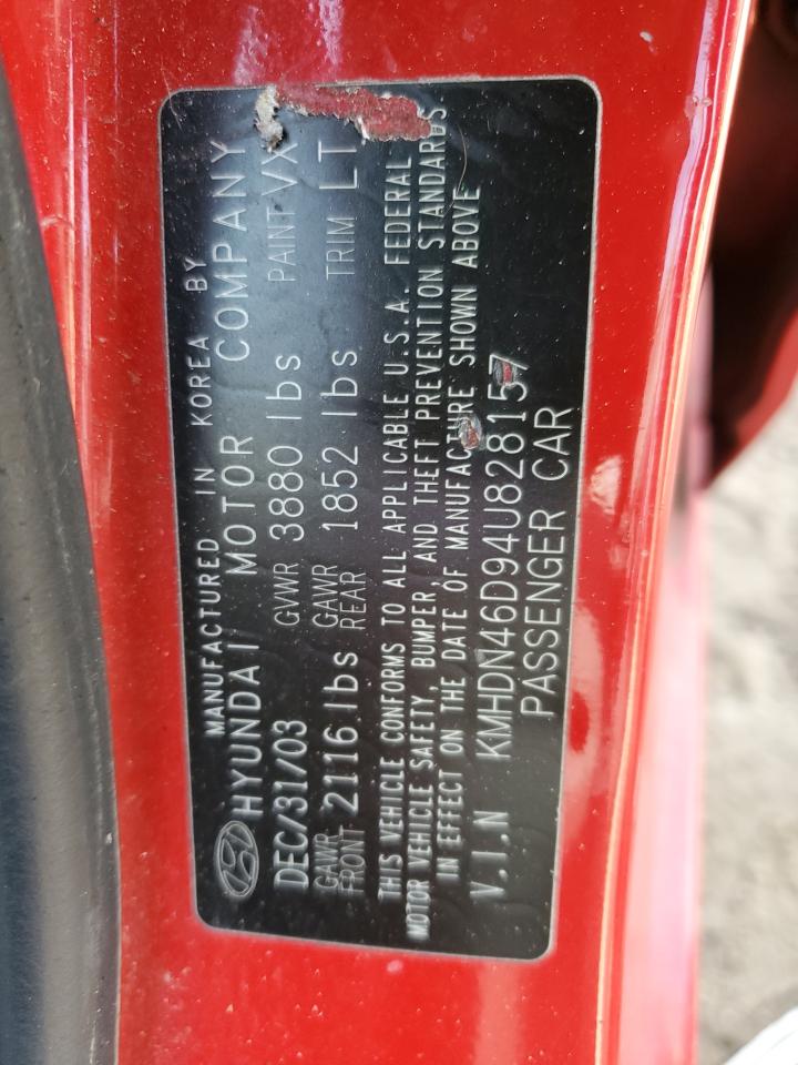 2004 Hyundai Elantra Gls VIN: KMHDN46D94U828157 Lot: 60567444