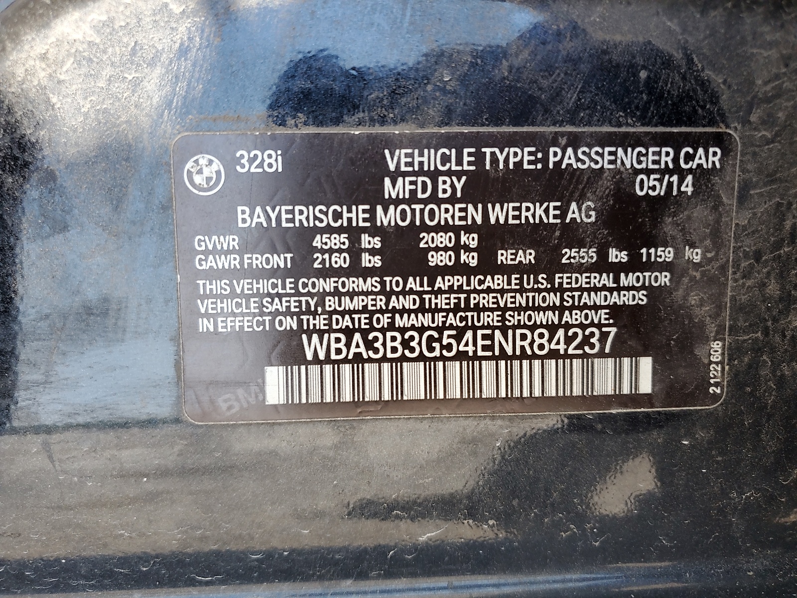 WBA3B3G54ENR84237 2014 BMW 328 Xi