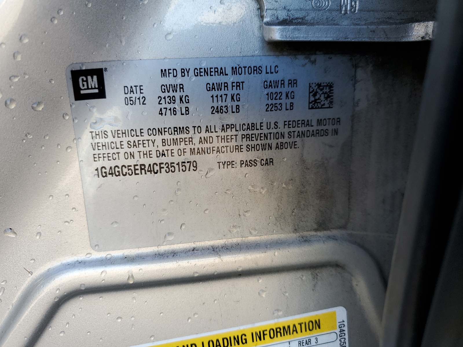 1G4GC5ER4CF351579 2012 Buick Lacrosse