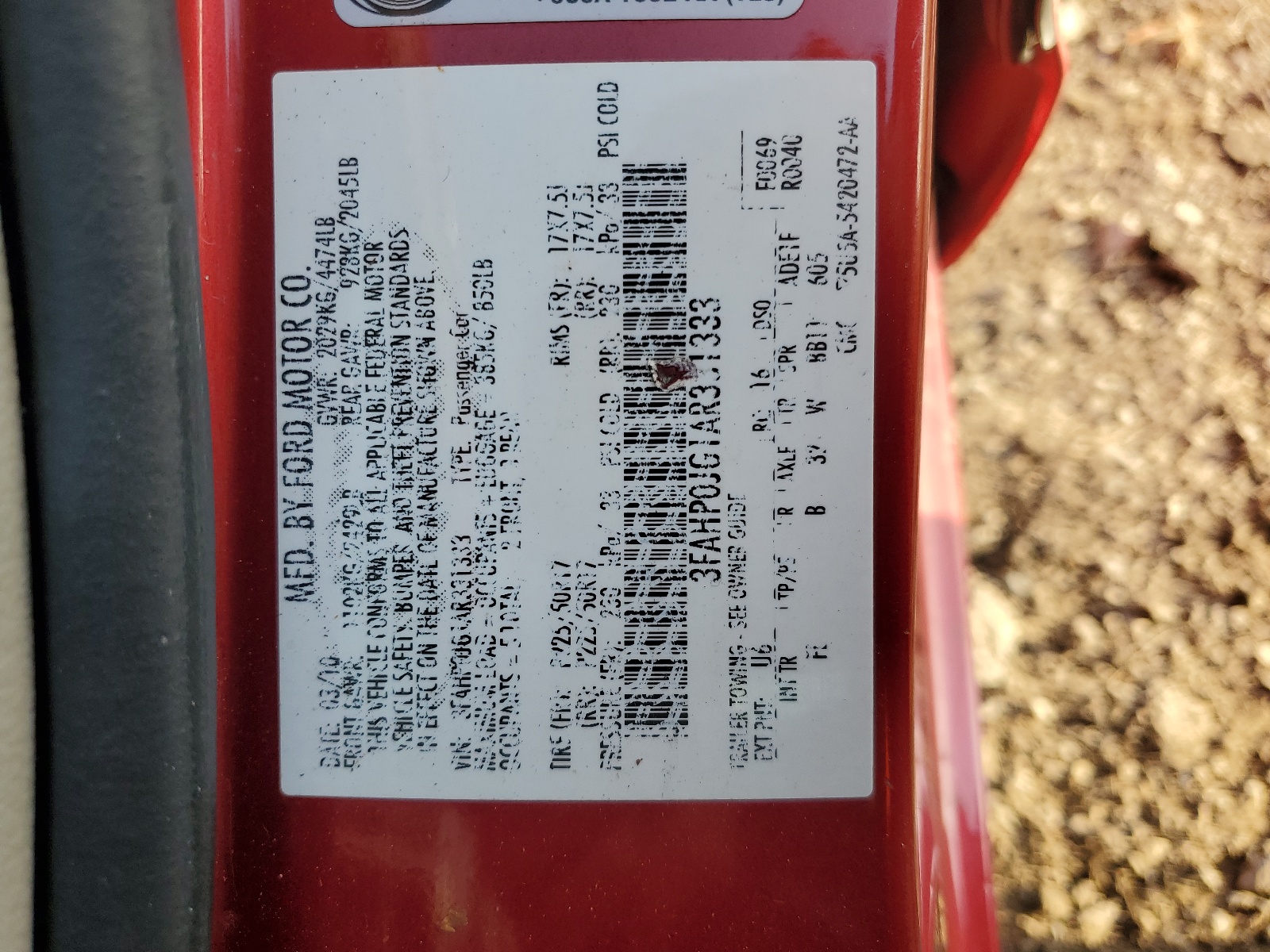 3FAHP0JG1AR331333 2010 Ford Fusion Sel