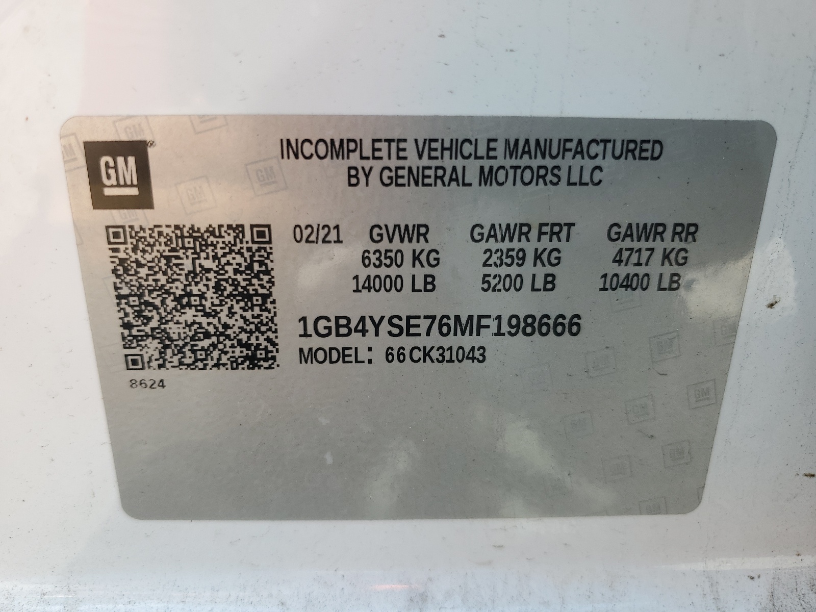 1GB4YSE76MF198666 2021 Chevrolet Silverado K3500