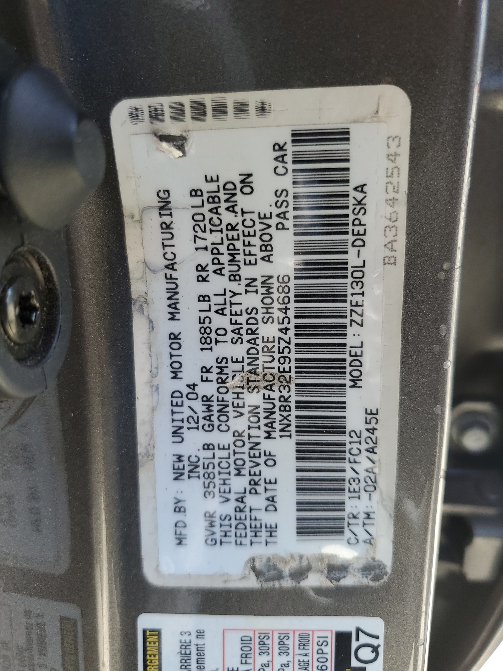 1NXBR32E95Z454686 2005 Toyota Corolla Ce