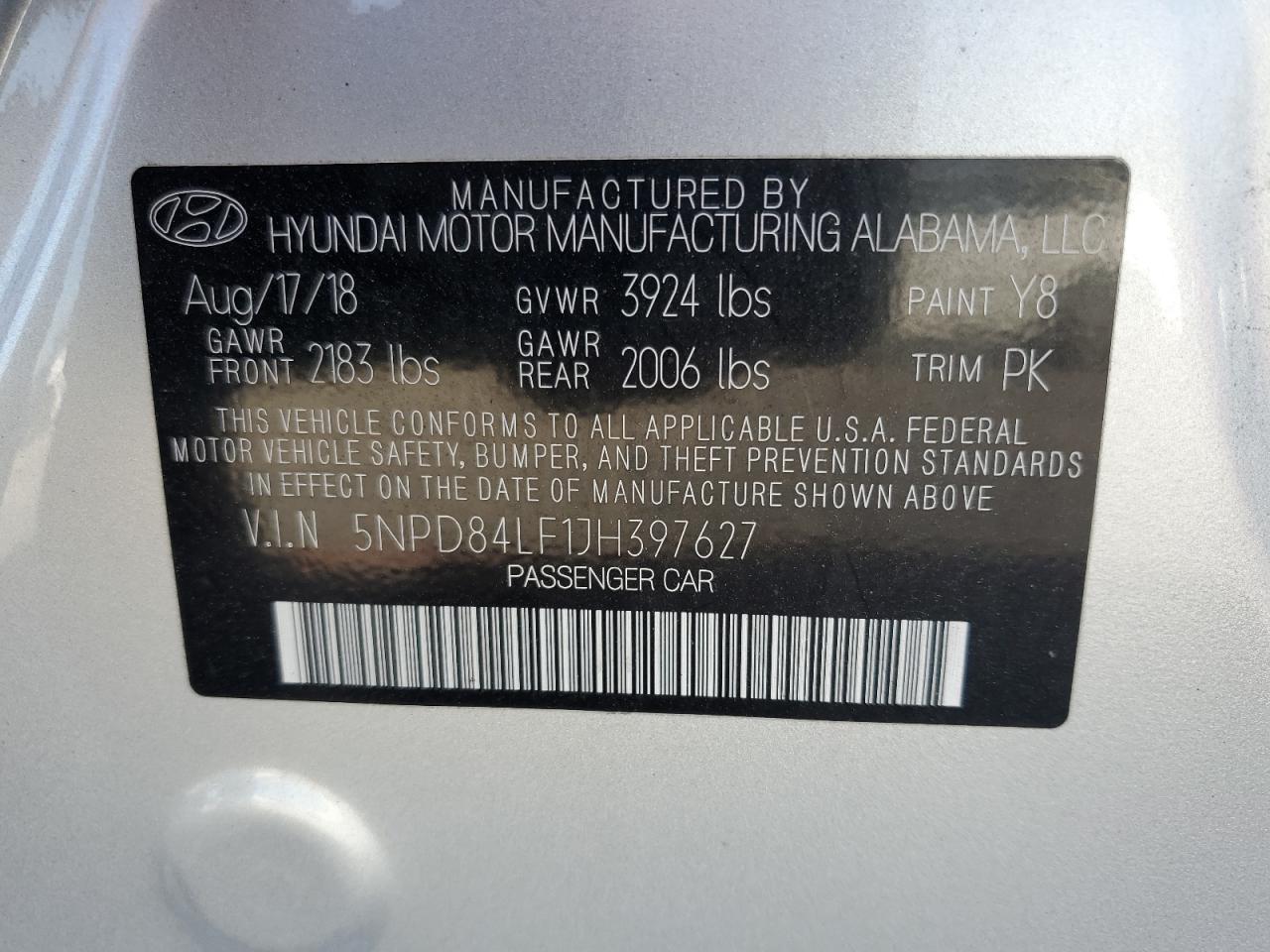 5NPD84LF1JH397627 2018 HYUNDAI ELANTRA - Image 13