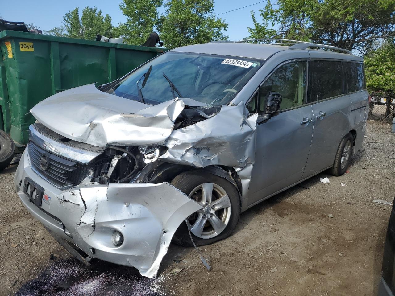 2015 Nissan Quest S VIN: JN8AE2KPXF9123647 Lot: 52329424