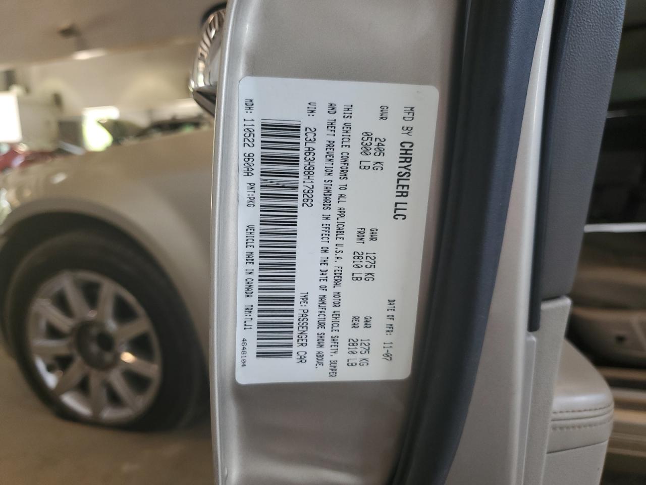 2008 Chrysler 300C VIN: 2C3LA63H98H179262 Lot: 51689034