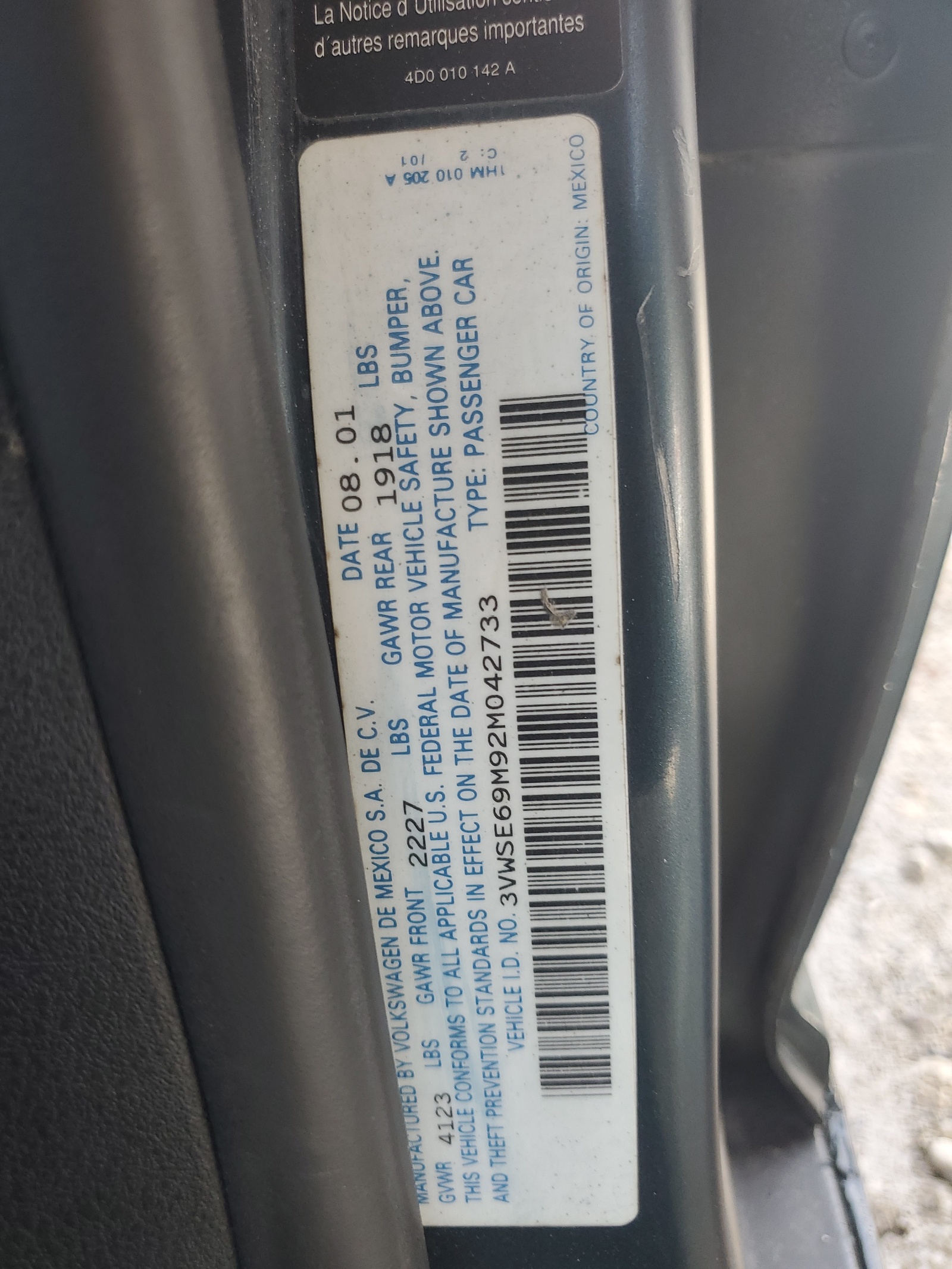 3VWSE69M92M042733 2002 Volkswagen Jetta Gls