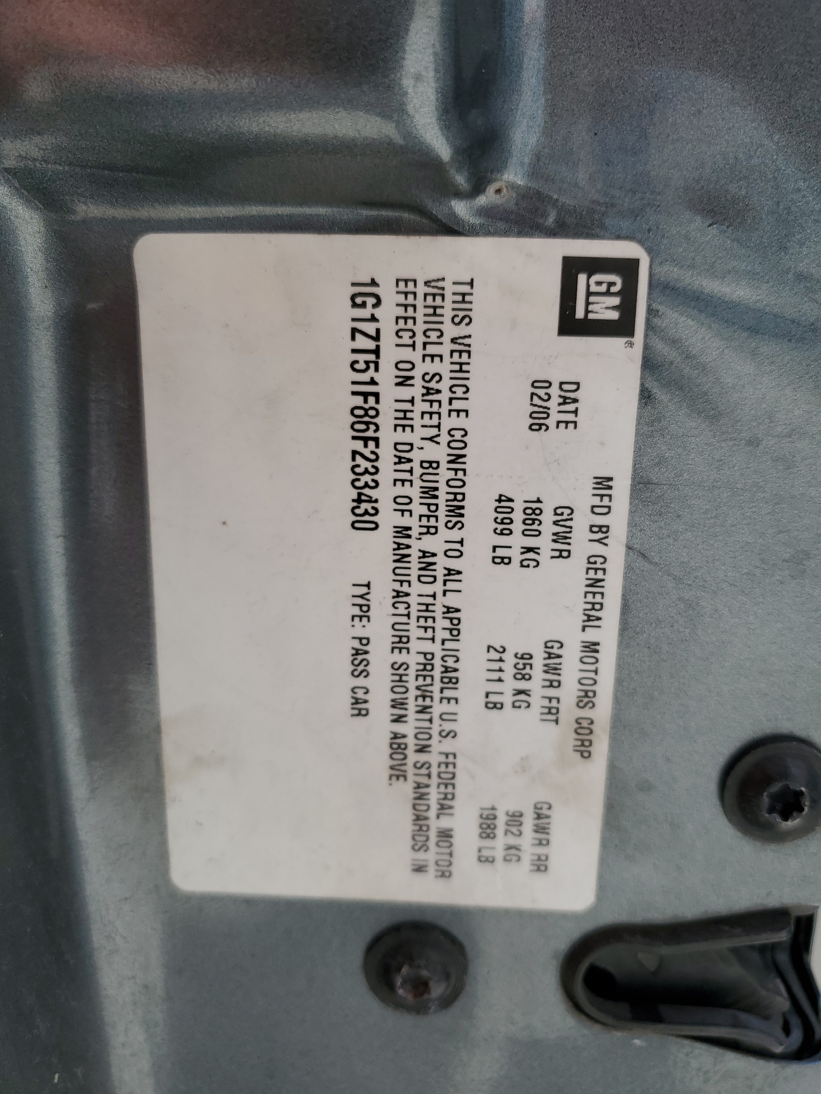 1G1ZT51F86F233430 2006 Chevrolet Malibu Lt