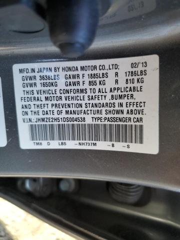 JHMZE2H51DS004538 | 2013 Honda insight lx