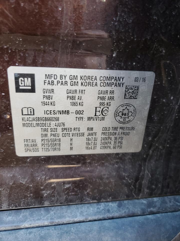 KL4CJASB9GB660268 2016 Buick Encore