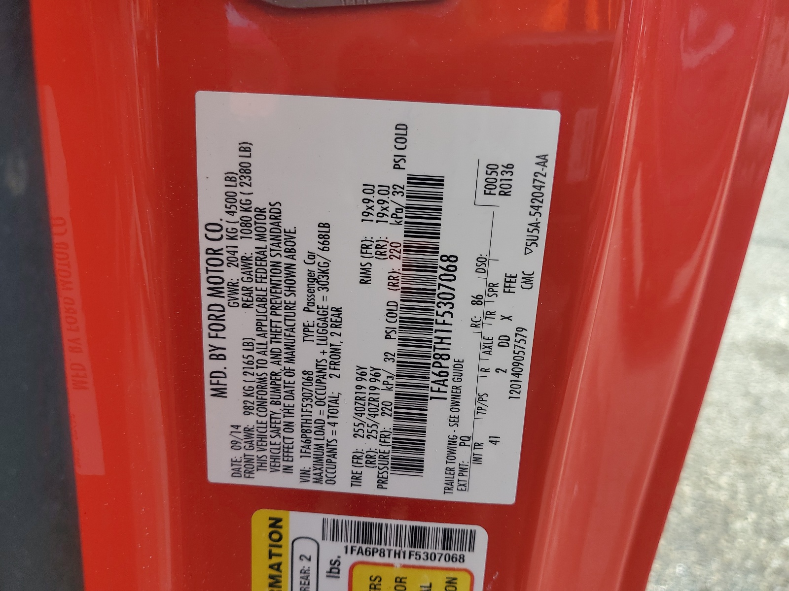 1FA6P8TH1F5307068 2015 Ford Mustang