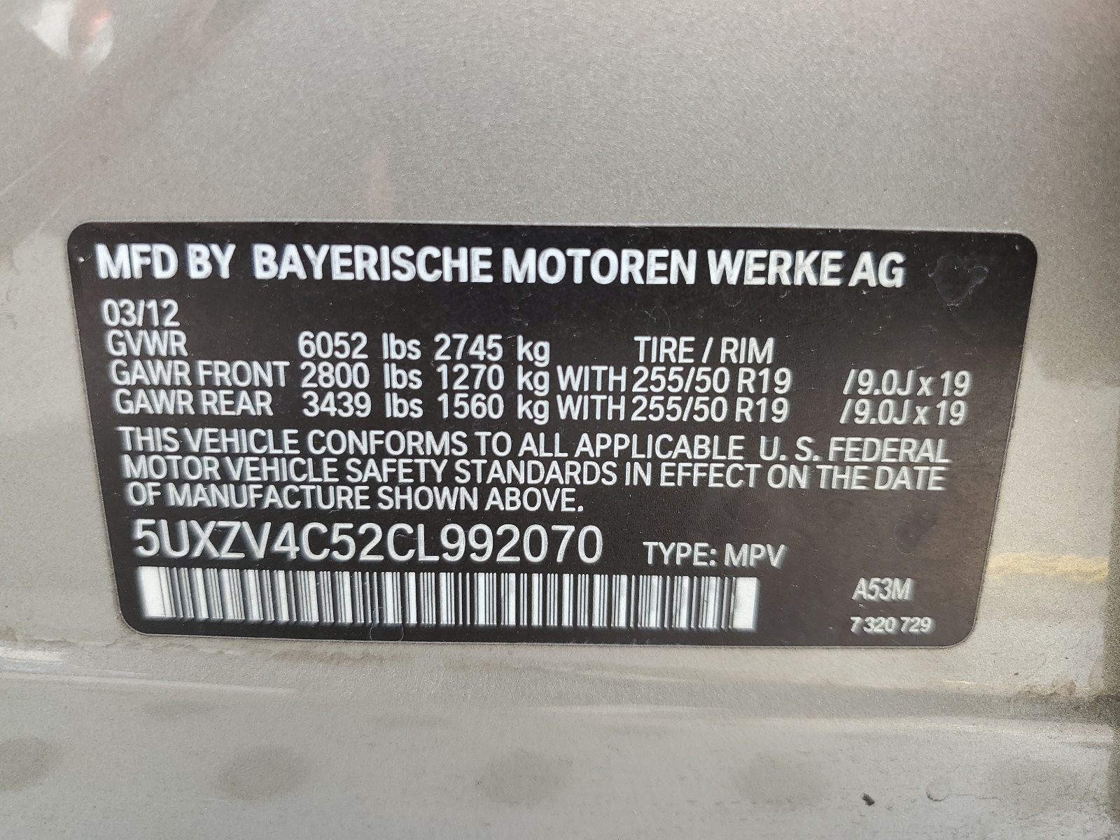 5UXZV4C52CL992070 2012 BMW X5 xDrive35I