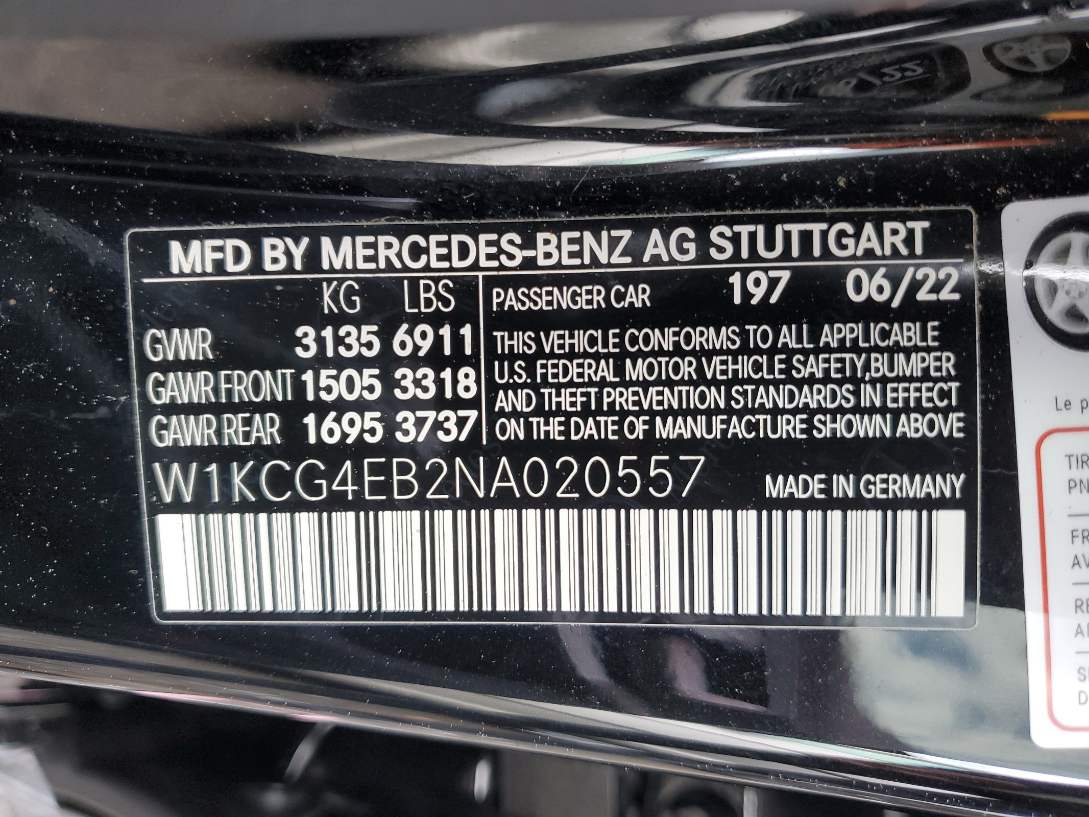 W1KCG4EB2NA020557 2022 Mercedes-Benz Eqs Sedan 580 4Matic