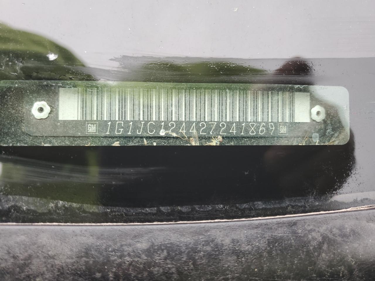 2002 Chevrolet Cavalier VIN: 1G1JC124427241869 Lot: 69364545