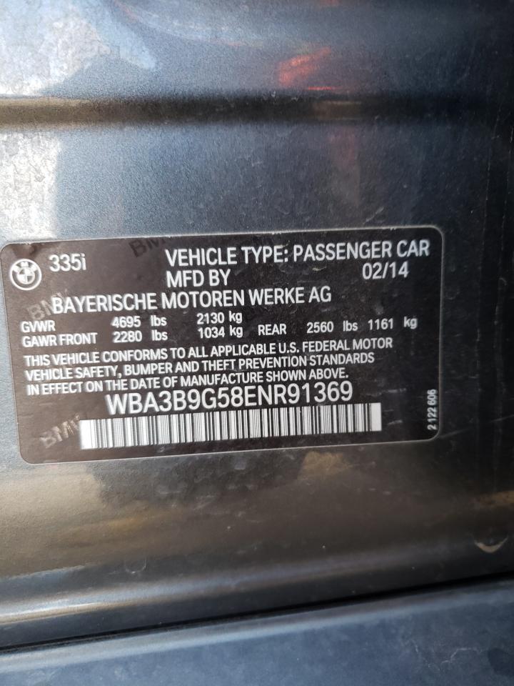 2014 BMW 335 Xi VIN: WBA3B9G58ENR91369 Lot: 51497624