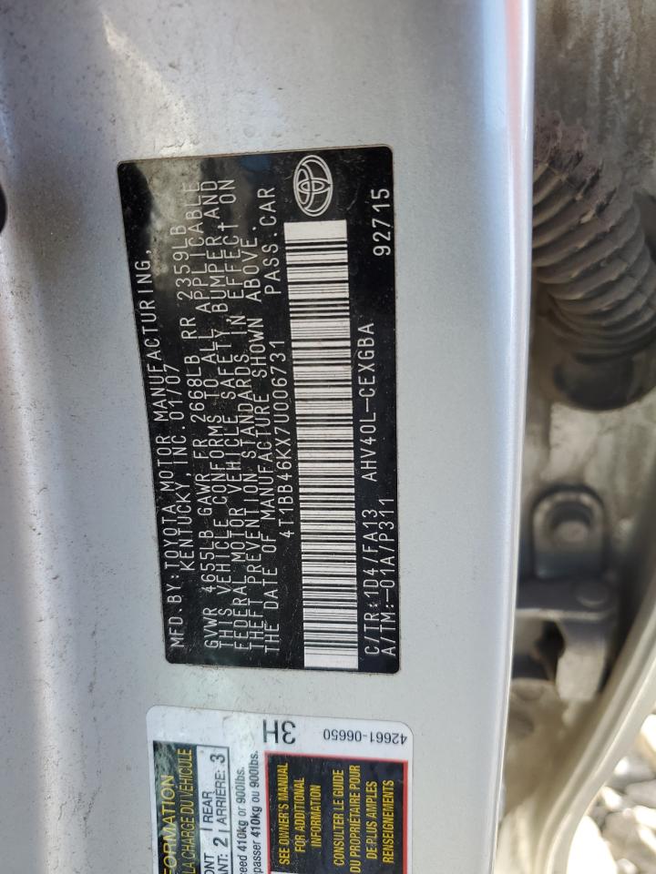 4T1BB46KX7U006731 2007 Toyota Camry Hybrid