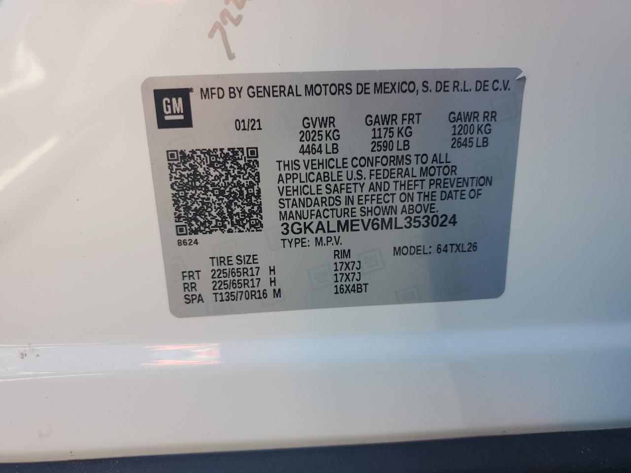 3GKALMEV6ML353024 2021 GMC Terrain Sle