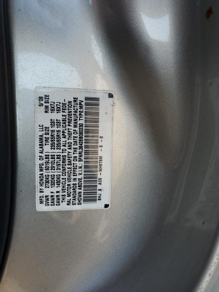 5FNRL38428B080230 2008 Honda Odyssey Ex