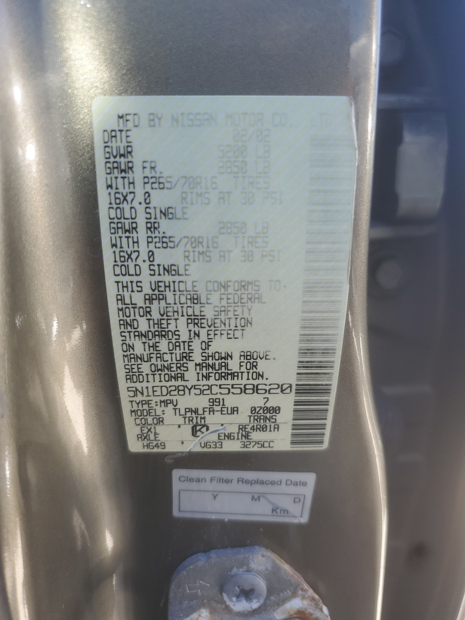 5N1ED28Y52C558620 2002 Nissan Xterra Xe