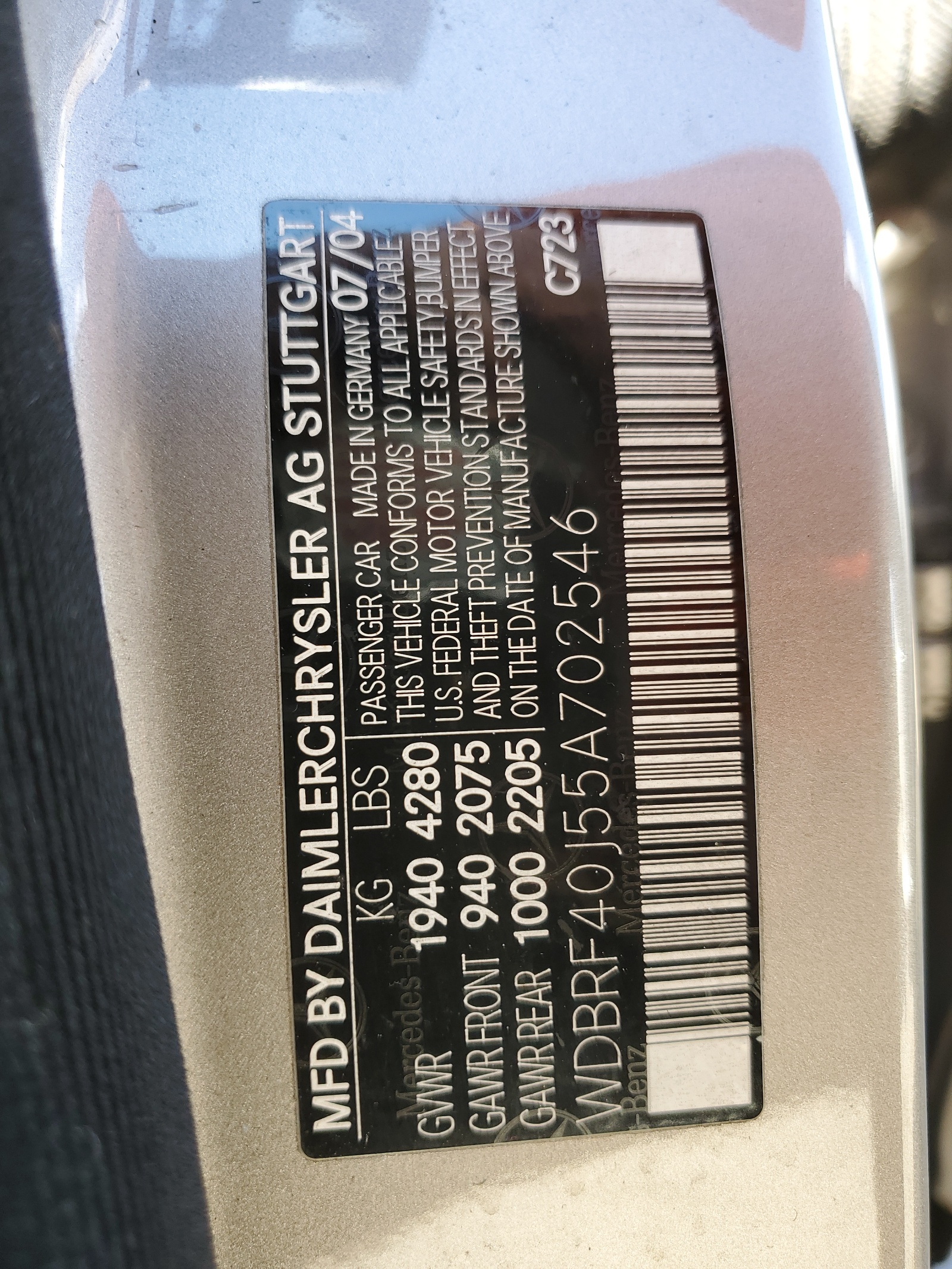 WDBRF40J55A702546 2005 Mercedes-Benz C 230K Sport Sedan