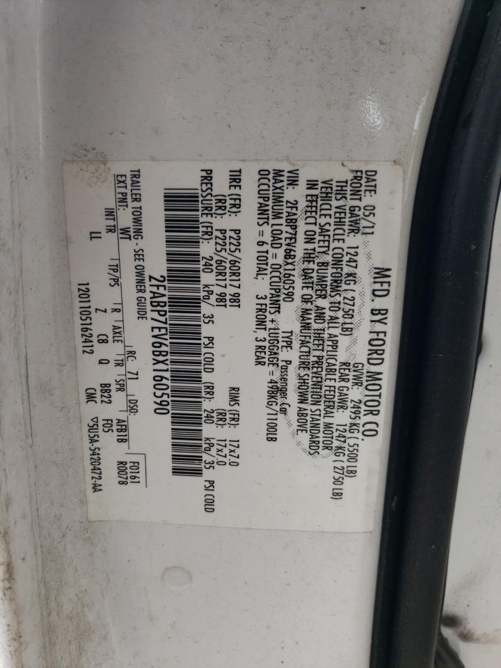 2011 Ford Crown Victoria Lx VIN: 2FABP7EV6BX160590 Lot: 50461474