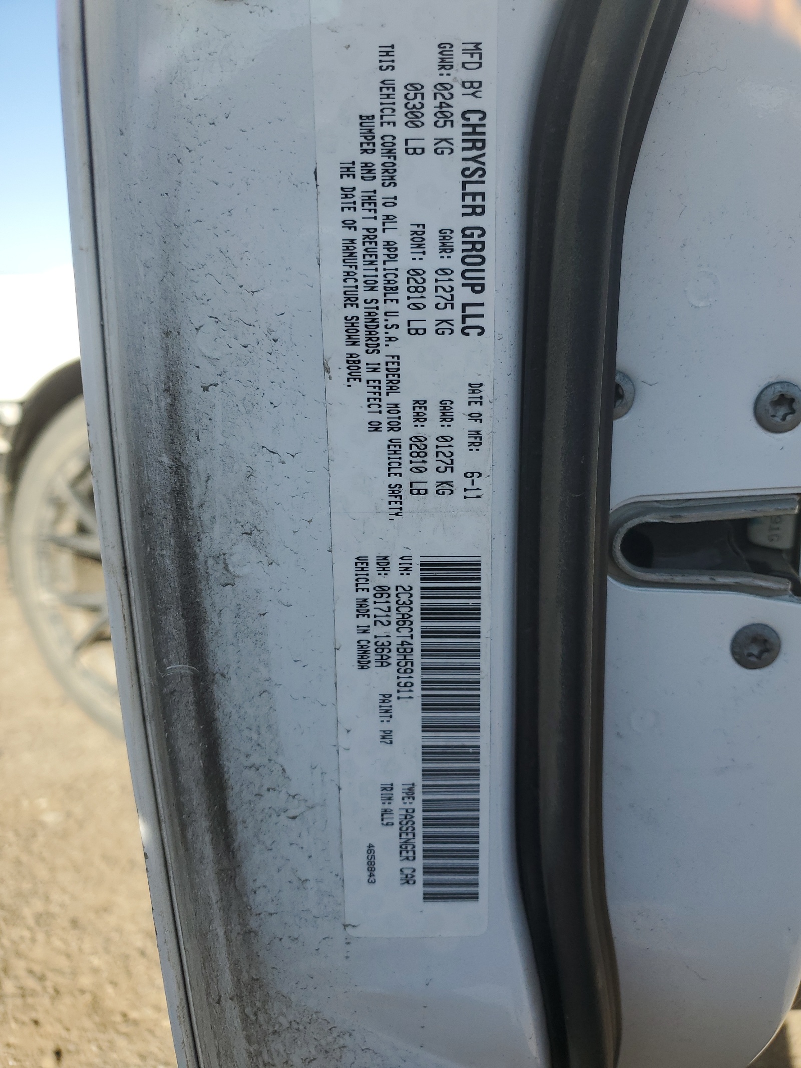 2C3CA6CT4BH591911 2011 Chrysler 300C