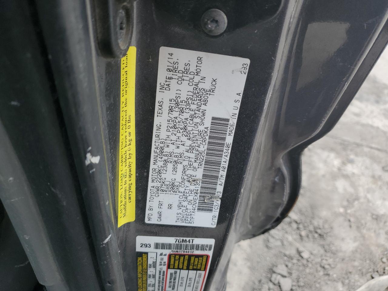 5TFTX4CNXEX041354 2014 Toyota Tacoma Access Cab