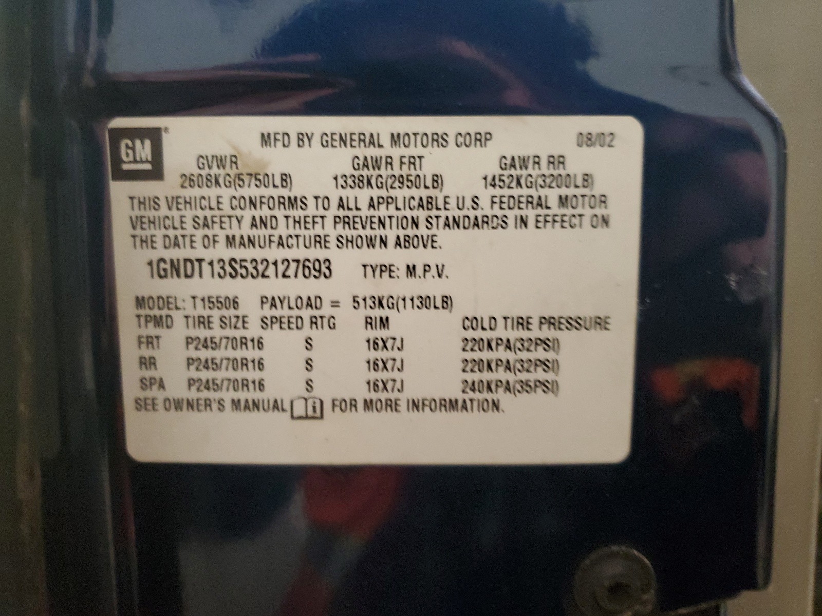 1GNDT13S532127693 2003 Chevrolet Trailblazer