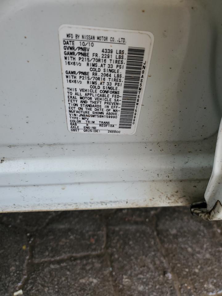 2011 Nissan Rogue S VIN: JN8AS5MT5BW159990 Lot: 49550474