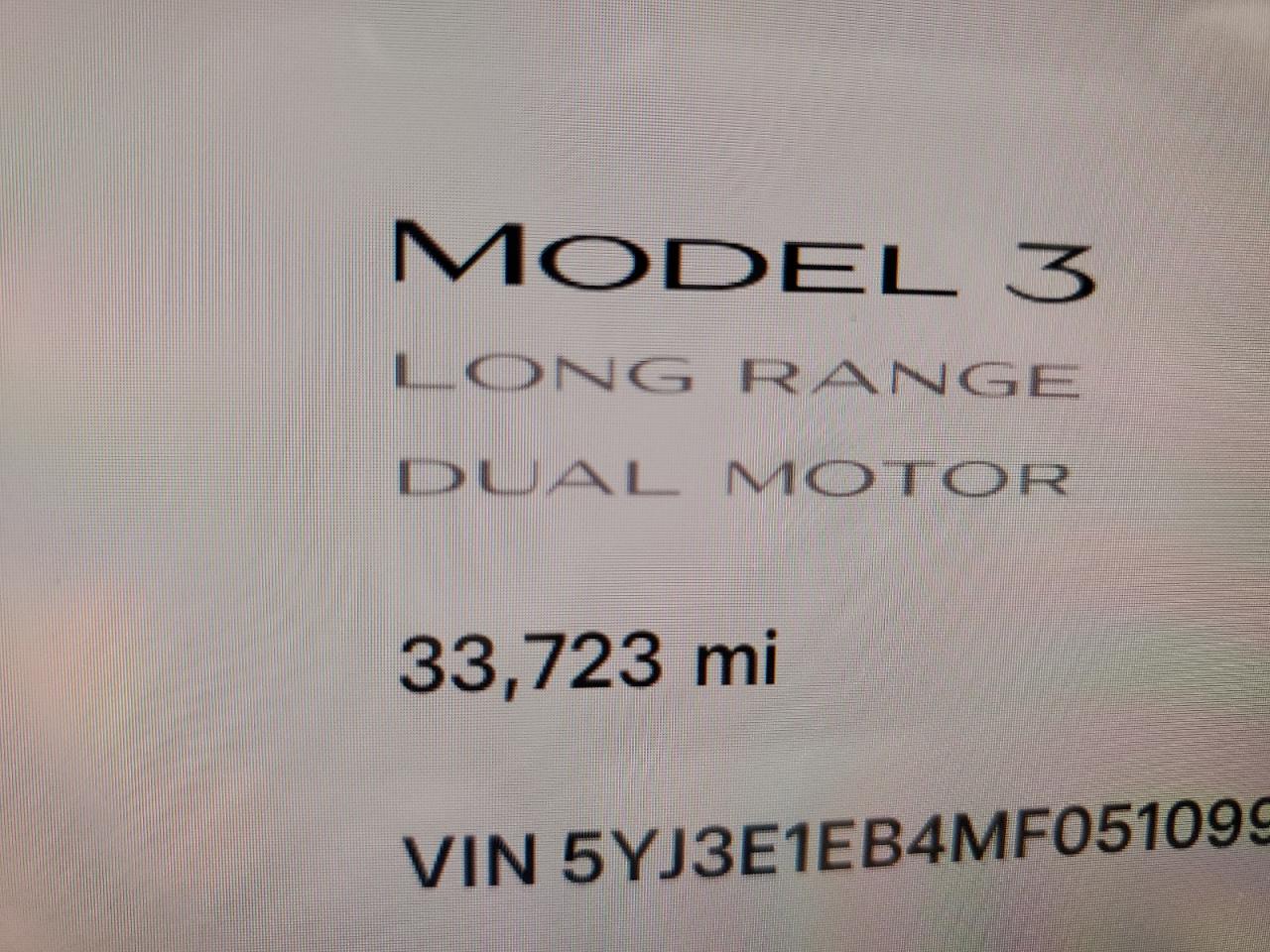 2021 Tesla Model 3 VIN: 5YJ3E1EB4MF051099 Lot: 50430254